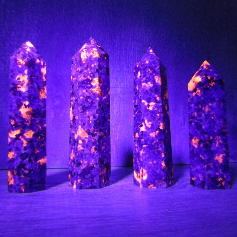 Flame Stone Yooperlite 3” Obelisk - Spiral Circle