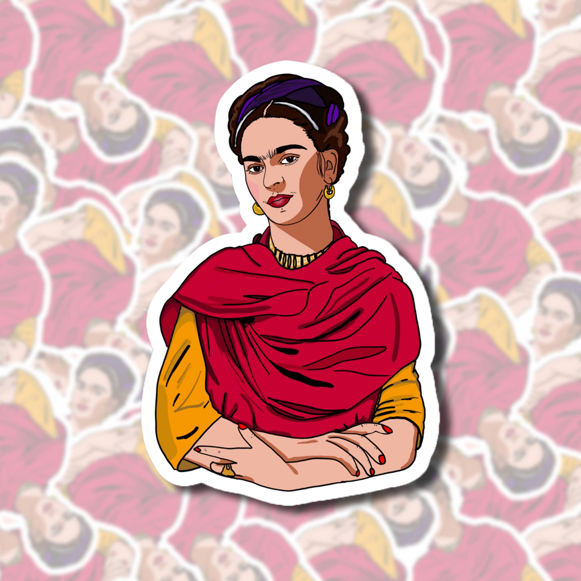 Frida Kahlo Sticker - Spiral Circle