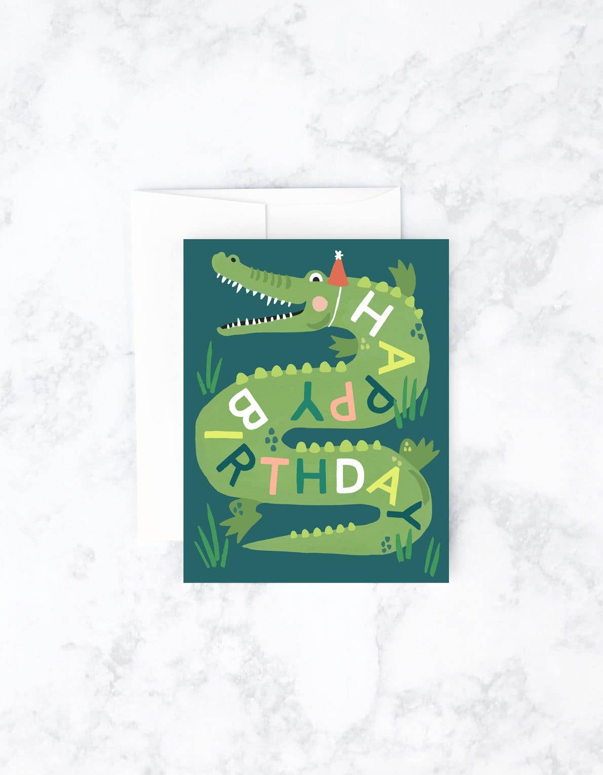 Gator Birthday Card - Spiral Circle