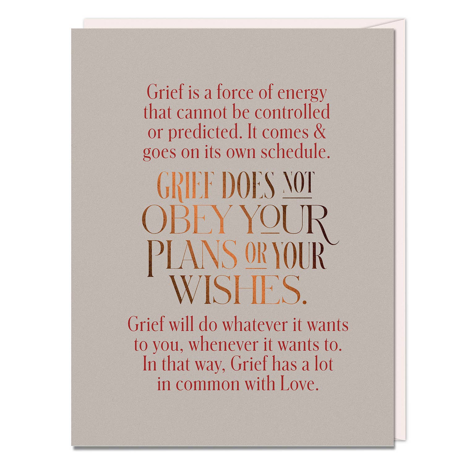 Grief Does Not Obey | Elizabeth Gilbert | Greeting Card - Spiral Circle