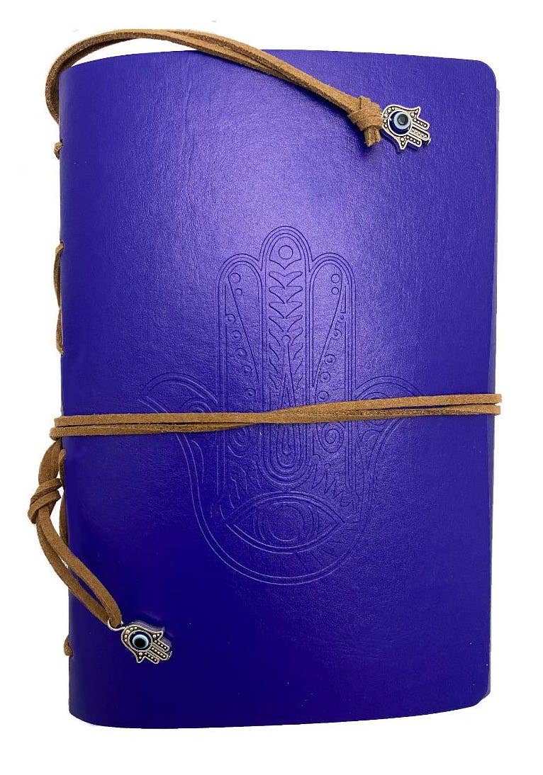 Hamsa Evil Eye Journal –Blue - Spiral Circle