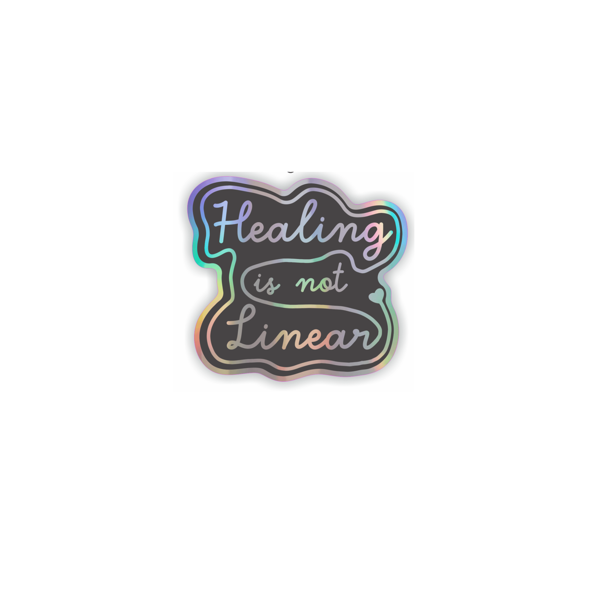 Healing is not linear holographic vinyl sticker - Spiral Circle