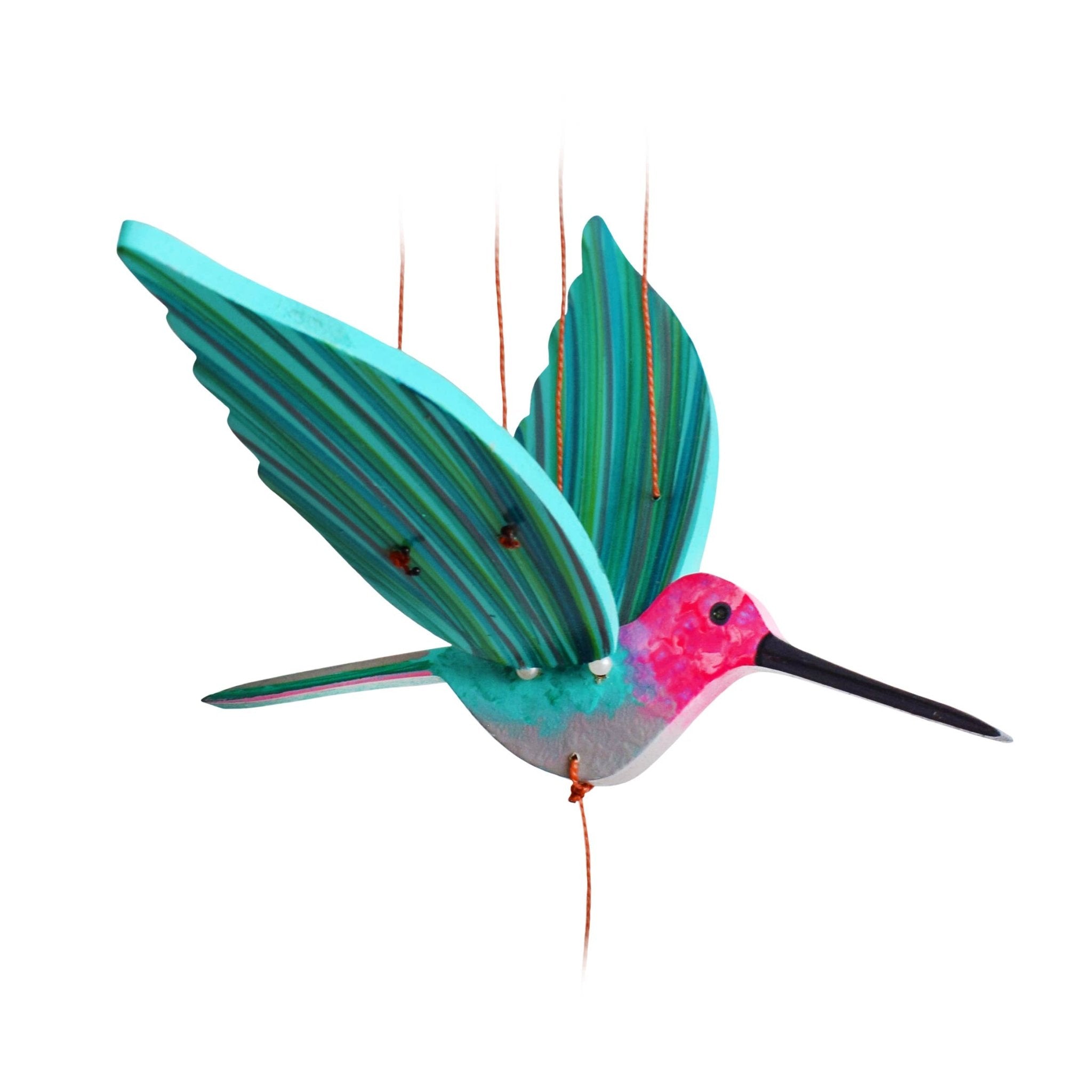 Hummingbird Flying Mobile - Pink Anna's - Spiral Circle