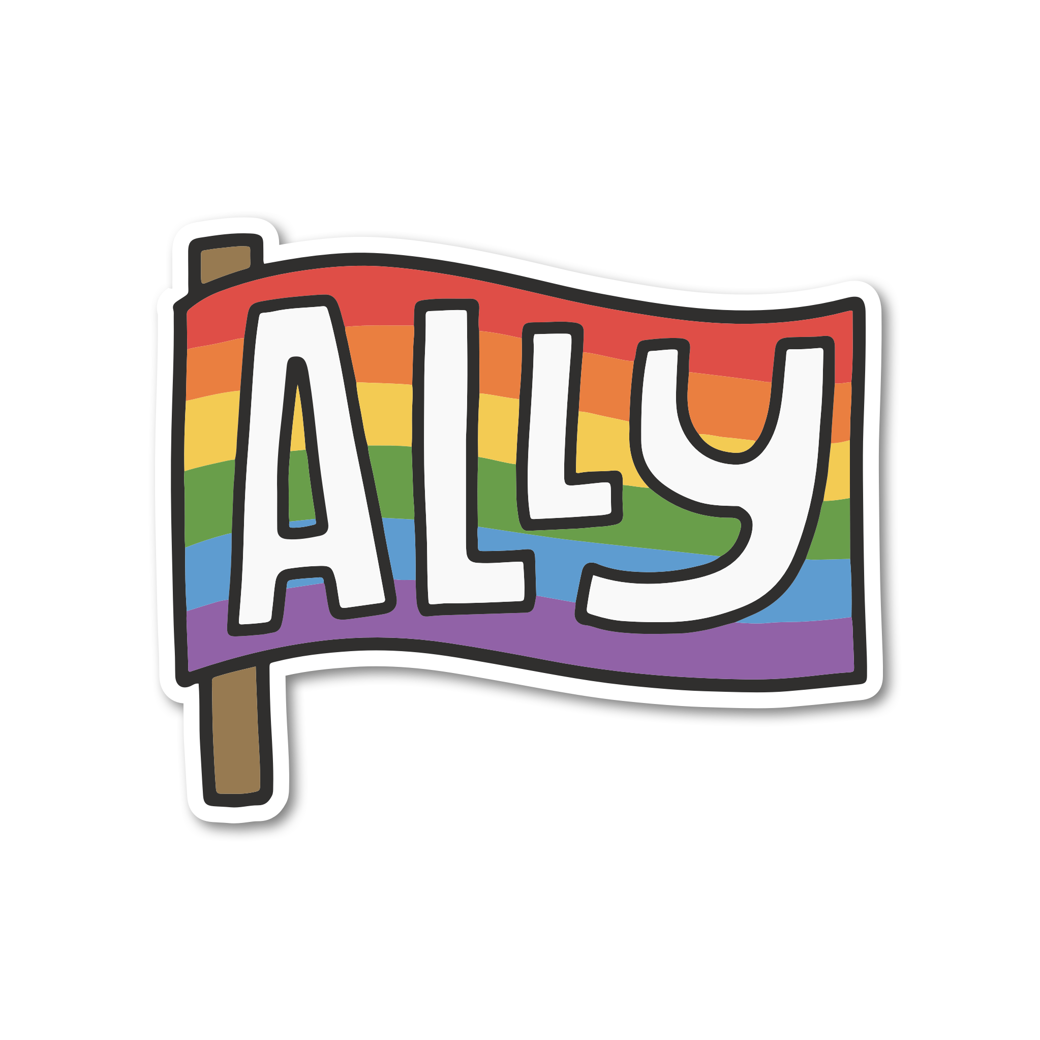 LGBTQ Ally Flag | Sticker - Spiral Circle