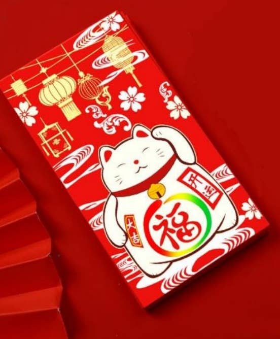 Lucky Cat Red Envelopes - Spiral Circle