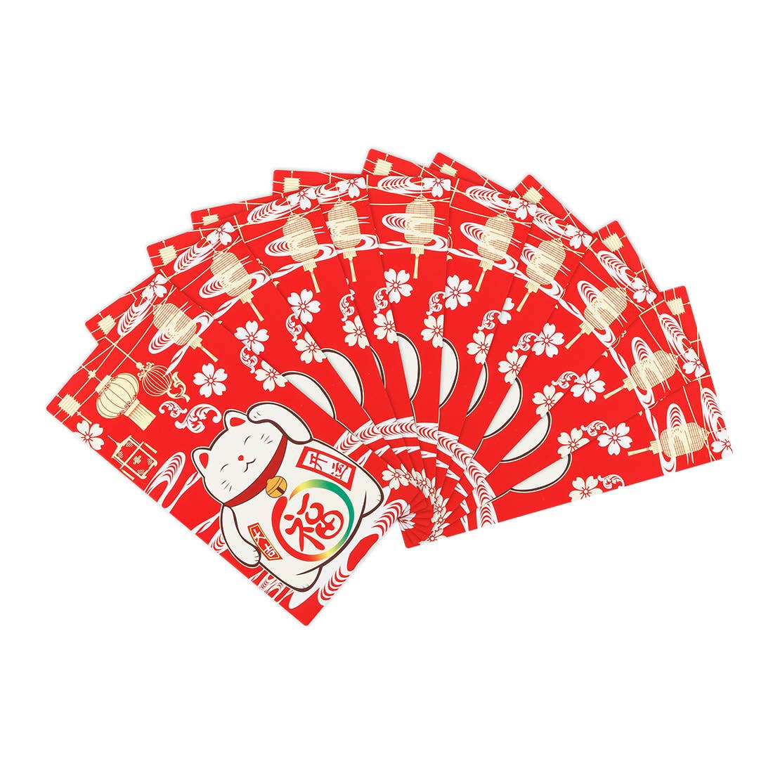 Lucky Cat Red Envelopes - Spiral Circle