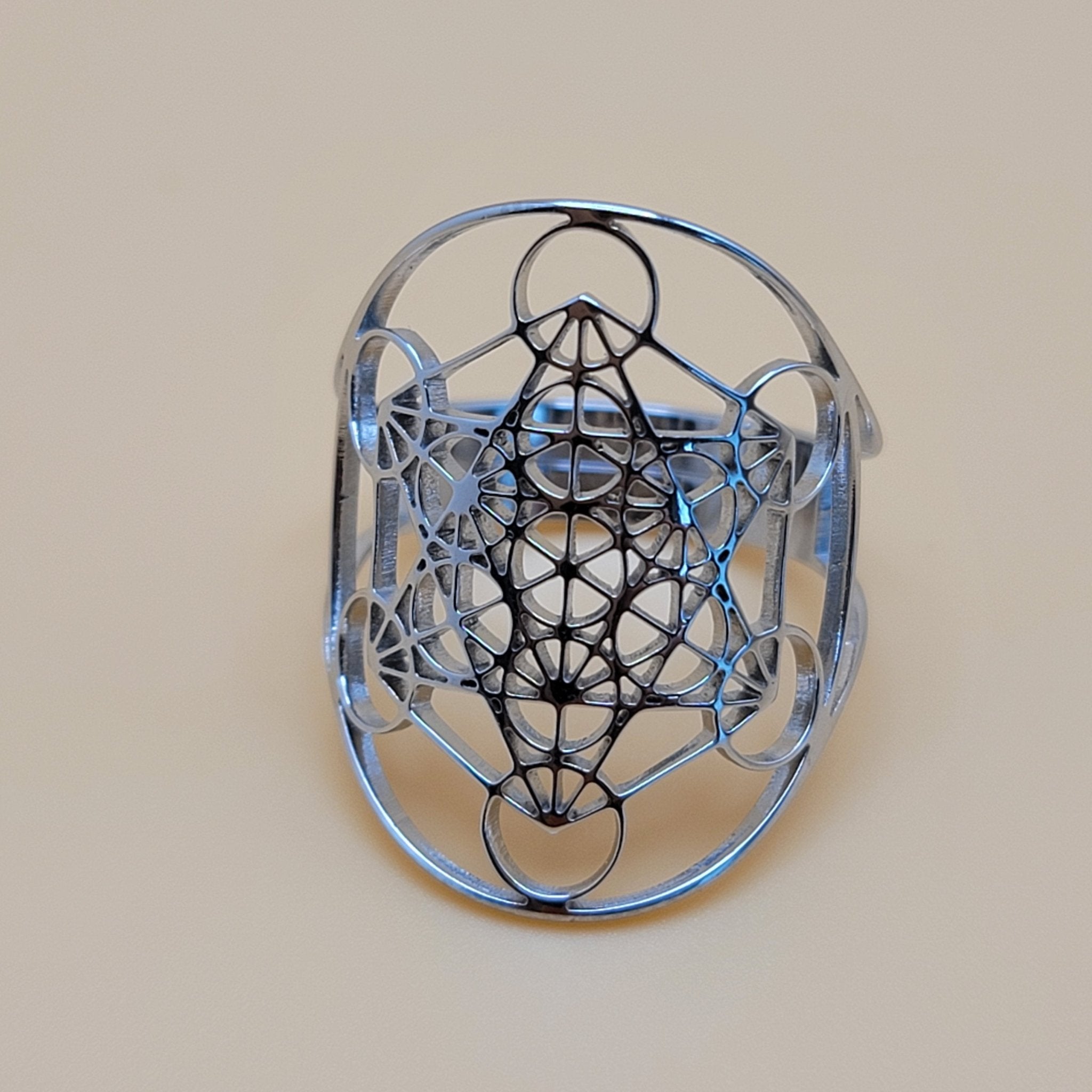 Metatron's Cube Ring - Spiral Circle