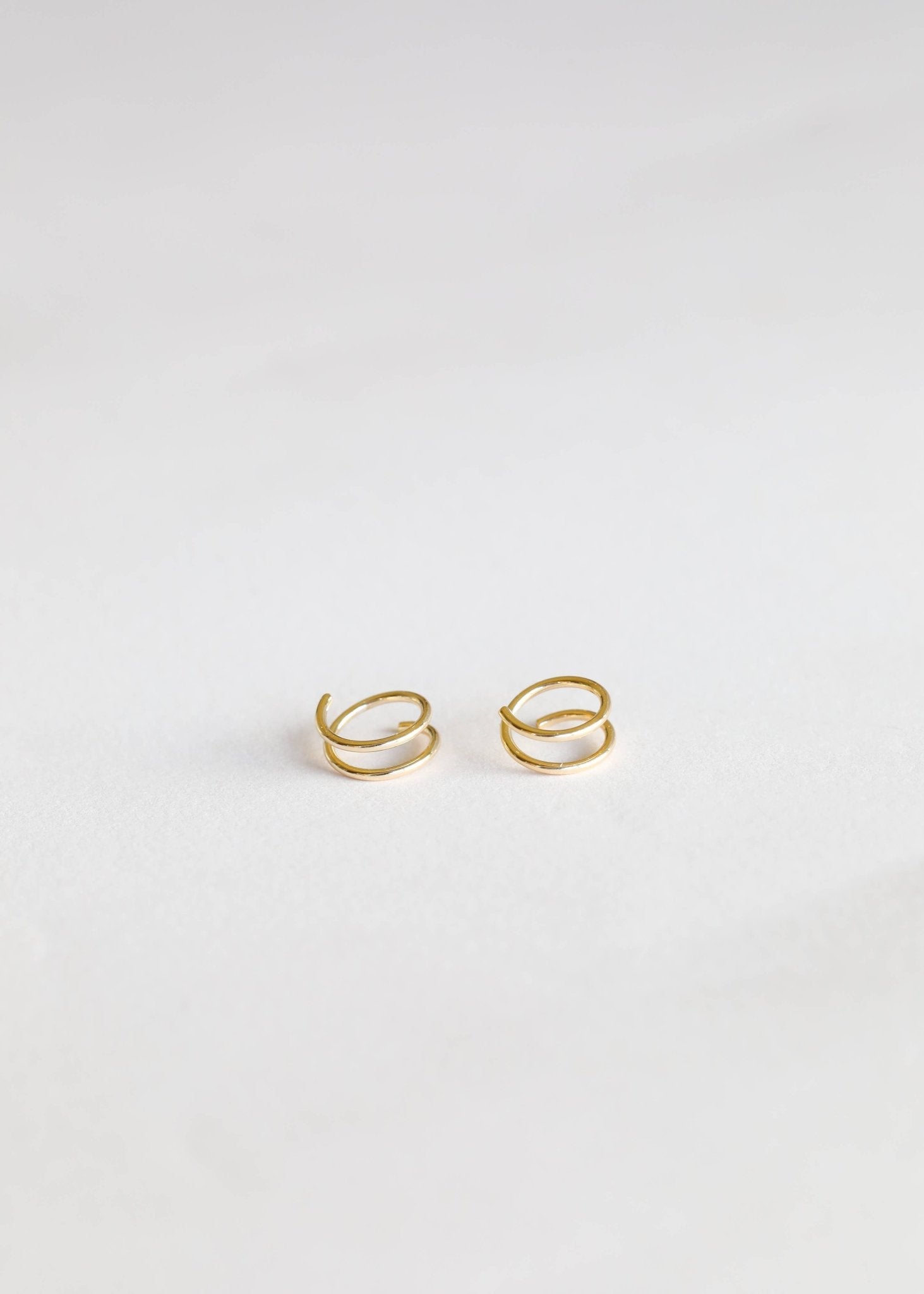 Minimalist Spiral Gold Earrings - Spiral Circle