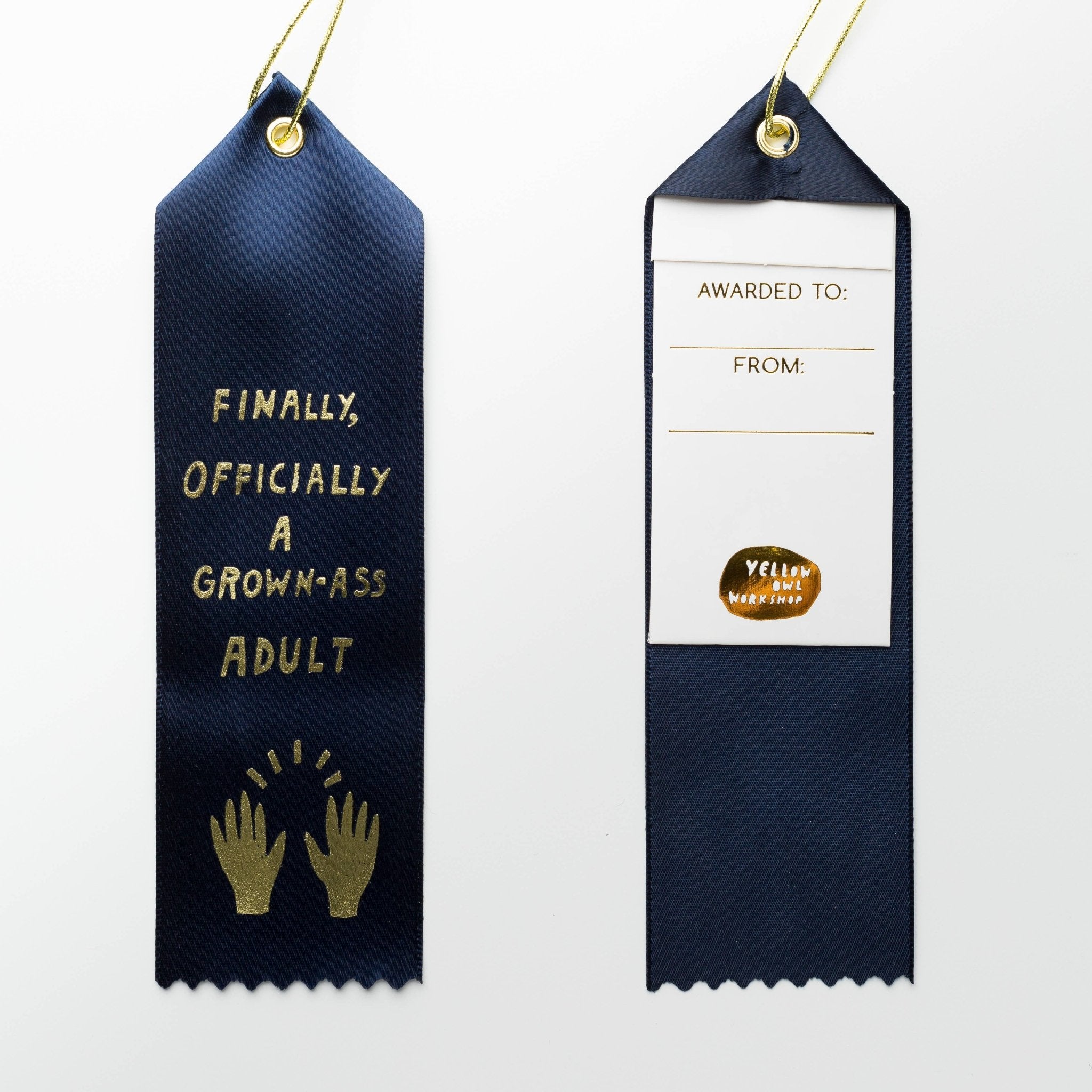 Official Grown Ass Adult Award Ribbon - Graduation Card - Spiral Circle