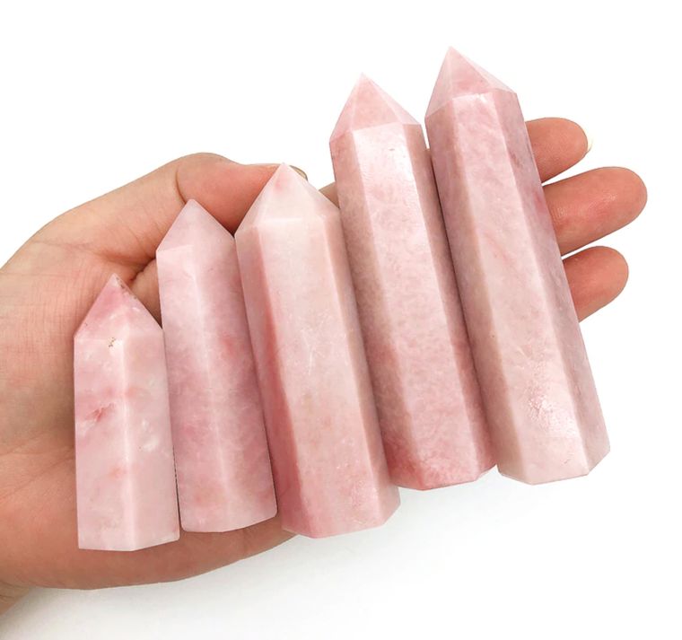 Pink Opal Crystal Towers | Small - Spiral Circle