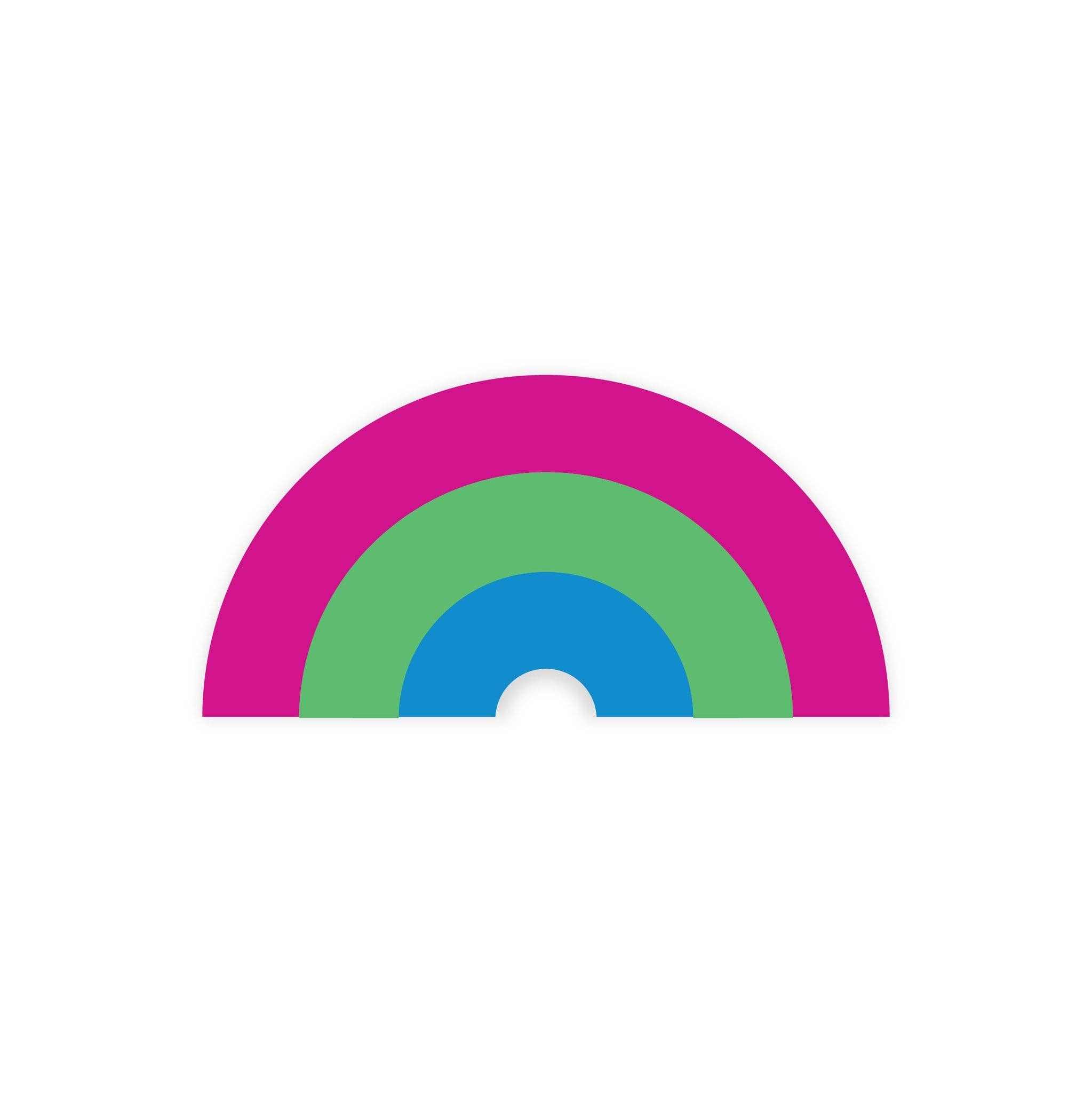 Polysexual Pride Rainbow Sticker - Spiral Circle