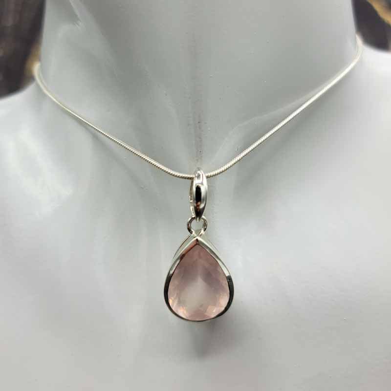 Princess Rose Quartz Pendant | Sterling Silver - Spiral Circle