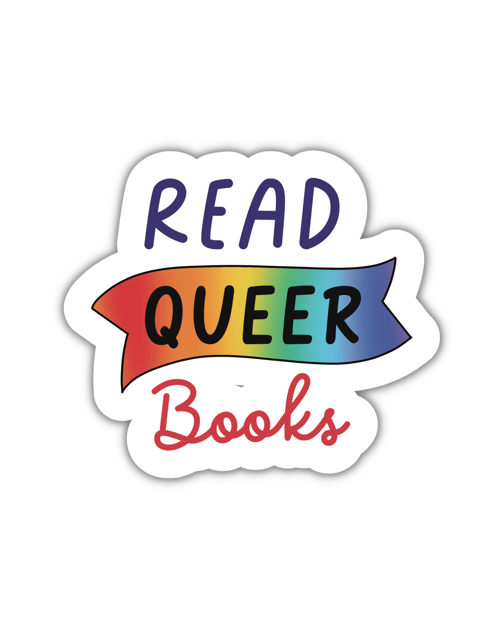 Read queer books reading vinyl sticker - Spiral Circle