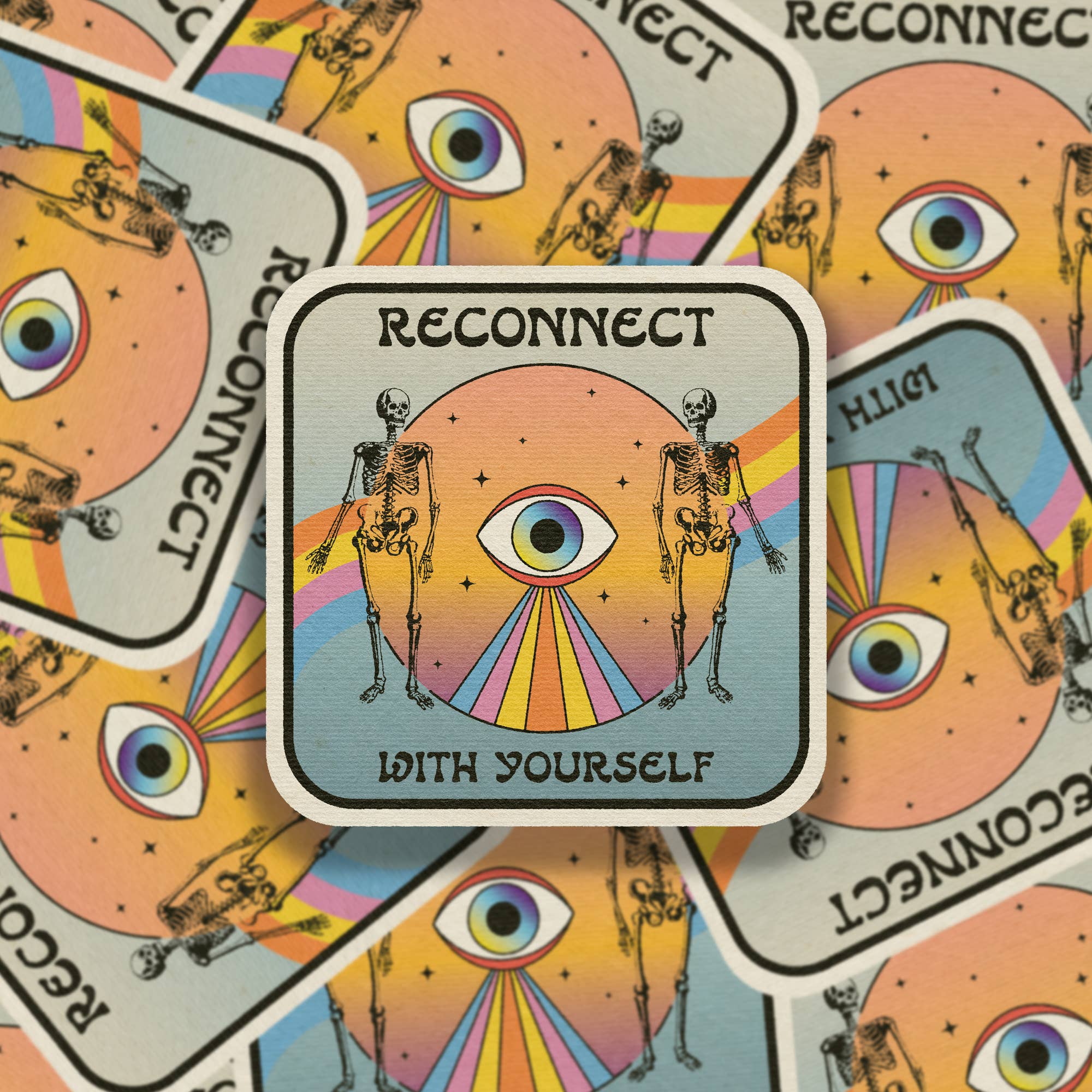 Reconnect With Yourself Sticker - Spiral Circle