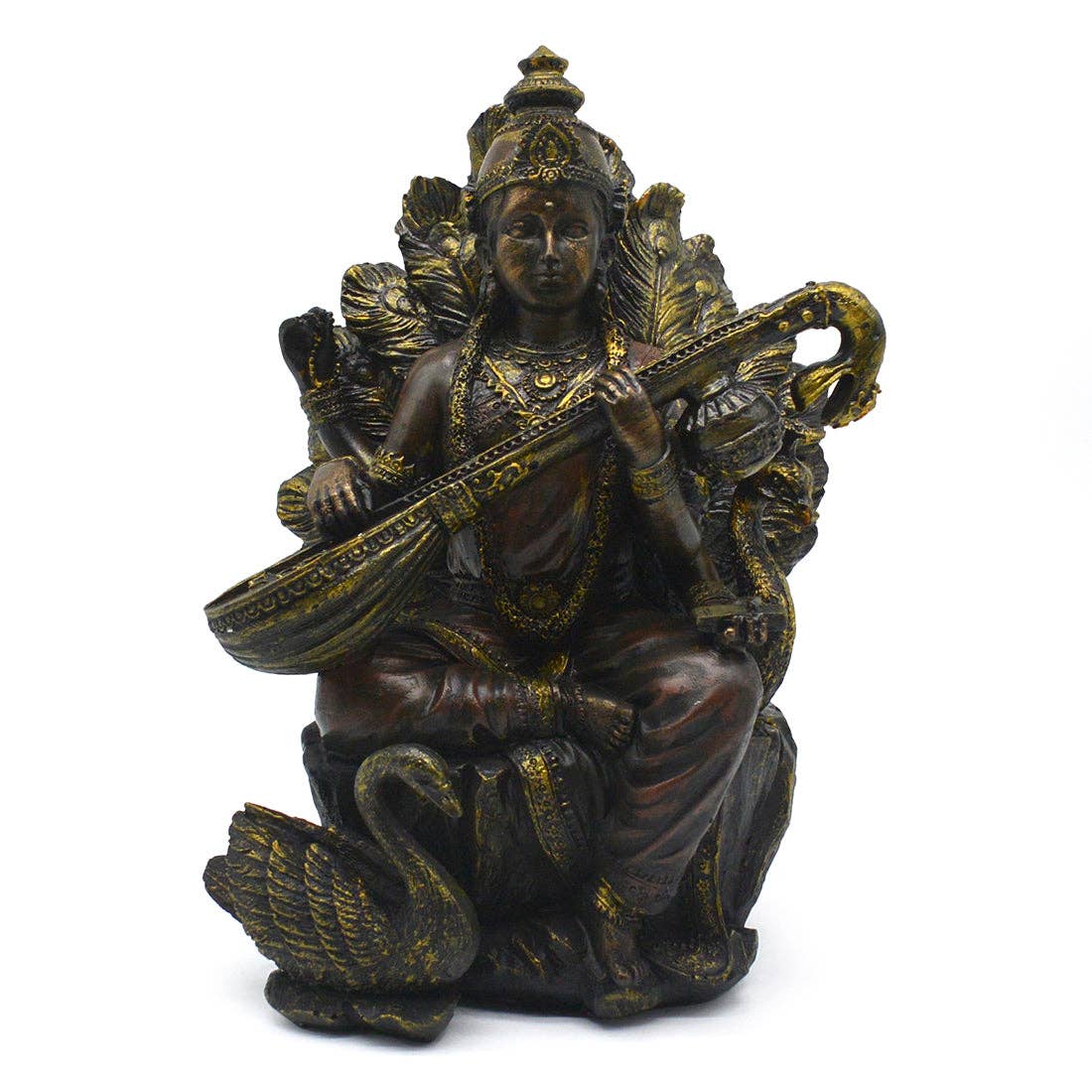 Saraswati - Brass Finish - Spiral Circle